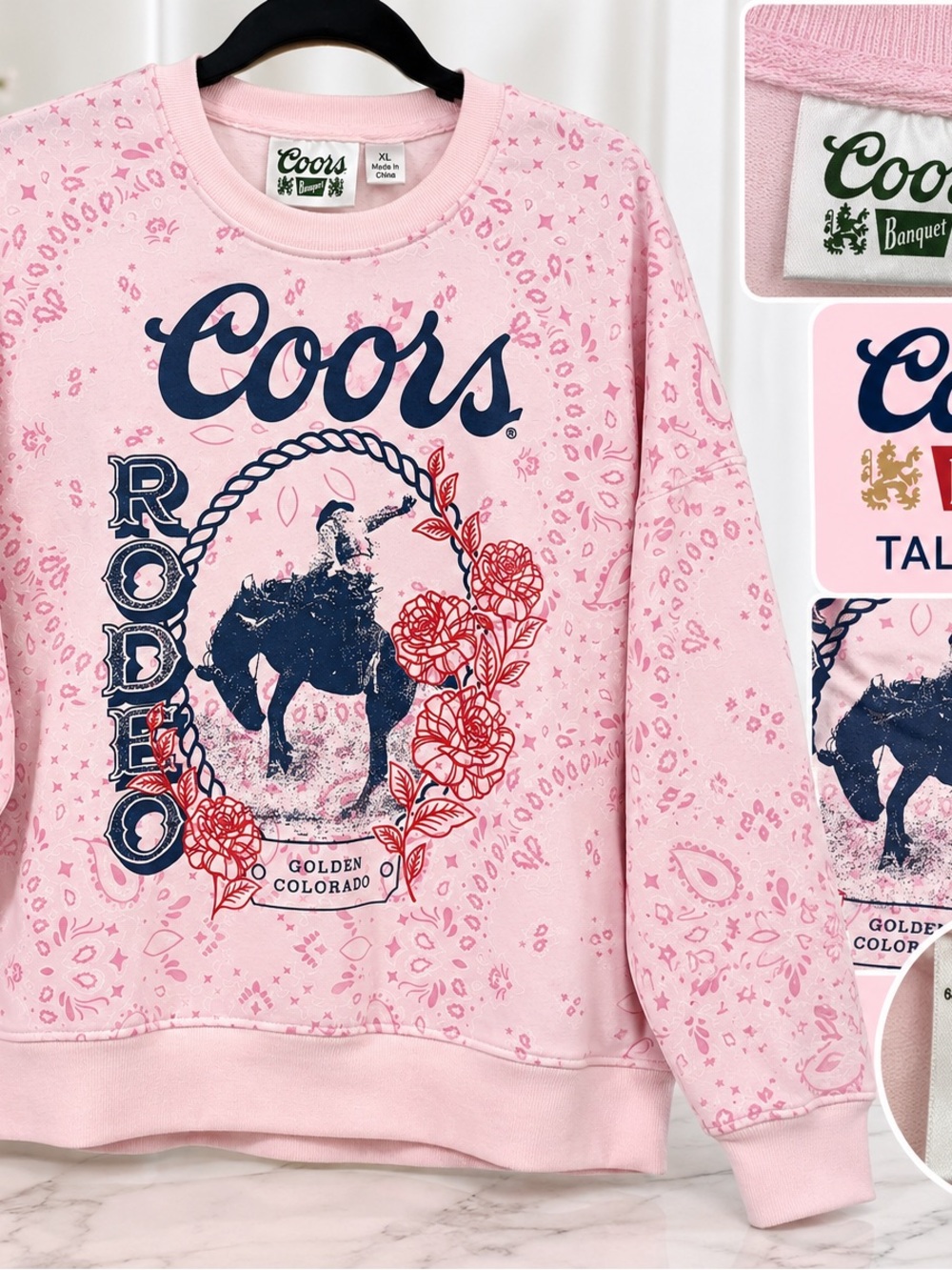 Coors Pink Rodeo Graphic Crewneck Sweatshirt - Women